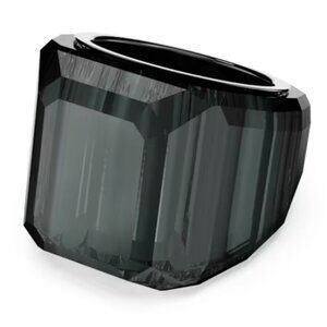 Swarovski Lucent Cocktail Ring, Black, Ruthenium plated